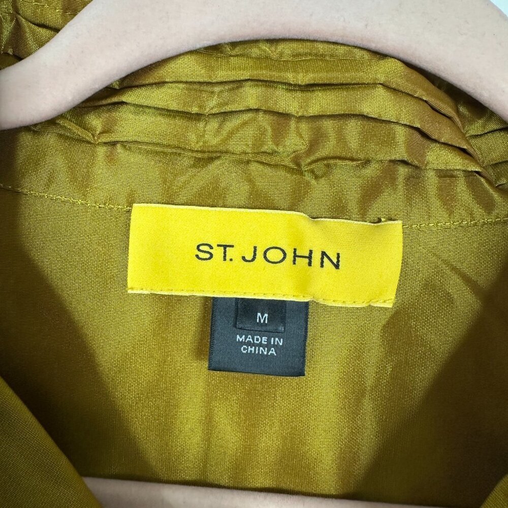 St. John Windbreaker Jacket Iridescent Zip-up Jacket Gold Lightweight M#A0567 - Picture 4 of 7